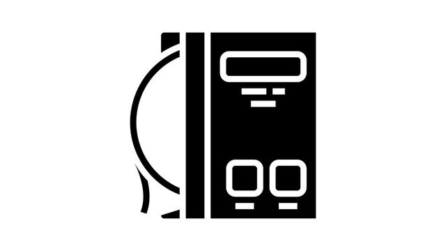 strings tennis animated glyph icon. strings tennis sign. isolated on white background