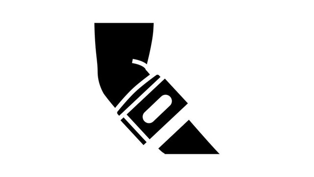 tennis braces animated glyph icon. tennis braces sign. isolated on white background