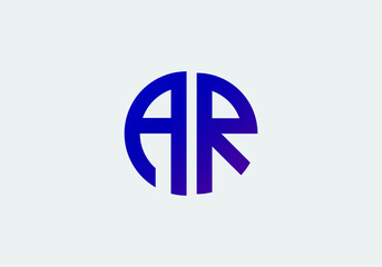 Obraz premium Ar initial letter logo vector template | creative modern monogram circle logo