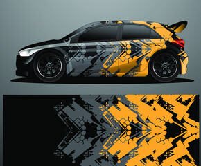 Rally car decal graphic wrap vector, abstract background