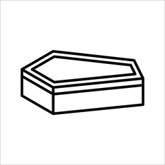 Halloween Coffin. Wooden Coffin icon. Trendy flat vector Wooden Coffin icon on white background
