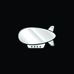 Airship Side View silver plated metallic icon © LIGHTFIELD STUDIOS