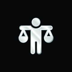 Obraz premium Balance silver plated metallic icon