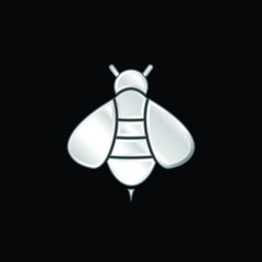 Bee silver plated metallic icon