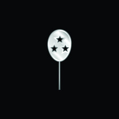 Balloon silver plated metallic icon