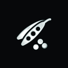 Bean Seeds silver plated metallic icon