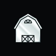 Barn silver plated metallic icon