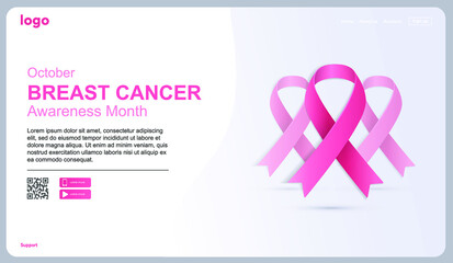Breast cancer awareness month. Women Health, care.  Women day. Check up. 3D Vector Illustrations. Web banner. Modern design. Loading page