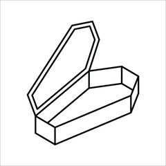 Halloween Coffin. Wooden Coffin icon. Trendy flat vector Wooden Coffin icon on white background
