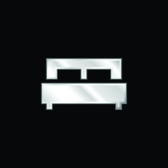 Bed silver plated metallic icon