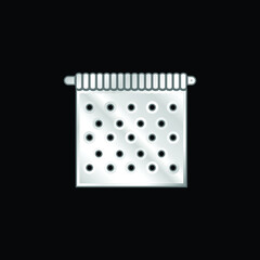 Bathroom Hanging Towel silver plated metallic icon