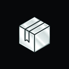 Box silver plated metallic icon