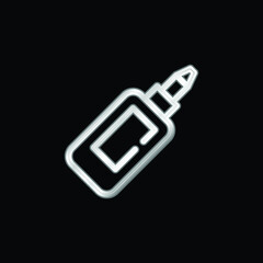 Bottle Of Glue silver plated metallic icon