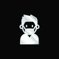 Boy silver plated metallic icon