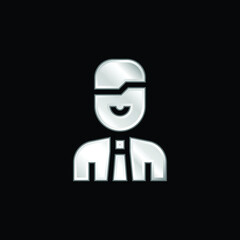 Accounting silver plated metallic icon