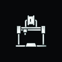 3d Printer silver plated metallic icon