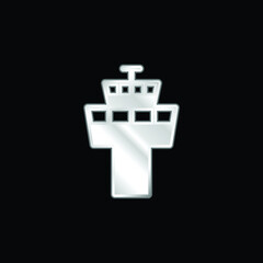 Obraz premium Airport Tower silver plated metallic icon
