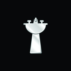 Bathroom Faucet silver plated metallic icon