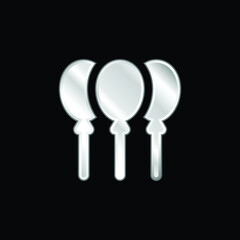 Balloons silver plated metallic icon