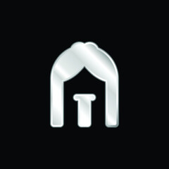 Arc silver plated metallic icon