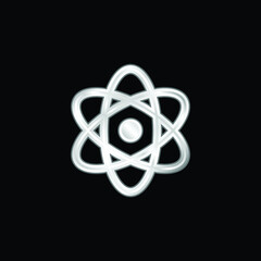 Atom silver plated metallic icon