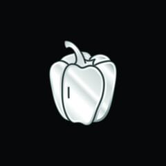 Bell Pepper silver plated metallic icon