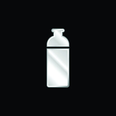 Bottle silver plated metallic icon
