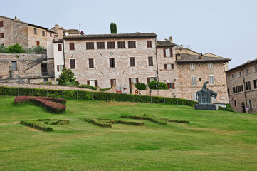 Fototapeta na wymiar Assisi, panorama dalla Basilica di San Francesco