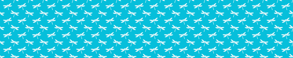 Blue seamless pattern with dragonflies