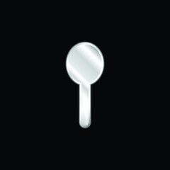 Black Silhouette Shape Of An Object Like A Spoon silver plated metallic icon