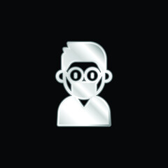 Boy silver plated metallic icon