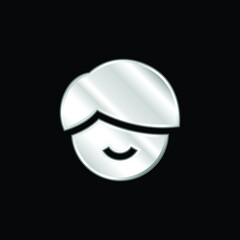 Boy silver plated metallic icon