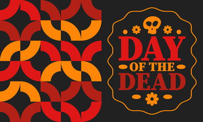 Day of the Dead in November. A holiday dedicated to the memory of the dead. Celebrate annual in Mexico and other Latin American countries. Mexican and Hispanic tradition pattern and texture with skull