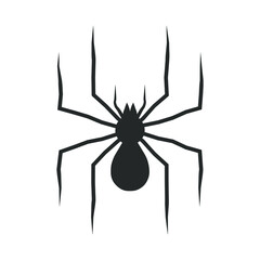 Spider shape silhouette. Insect icon symbol. Vector illustration image.
