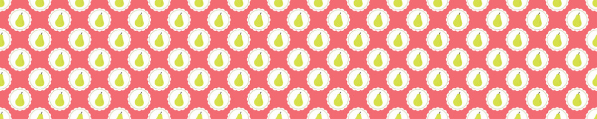Pink seamless pattern with pears