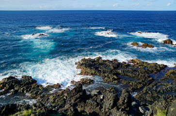 rough wild nord coast of sao miguel