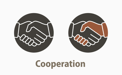 Hand shake icon. Logo template. Vector illustration. Change to any any colour.