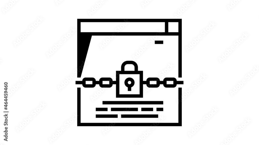 Aufkleber padlock security technology tool animated line icon. padlock security technology tool sign. isolated