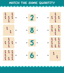 Match the same quantity of snowman. Counting game. Educational game for pre shool years kids and toddlers