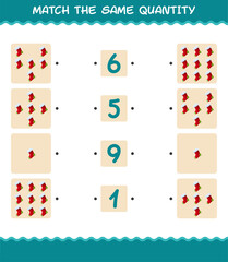 Match the same quantity of sock. Counting game. Educational game for pre shool years kids and toddlers