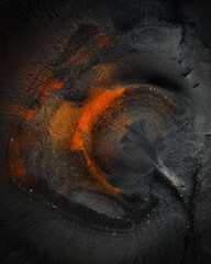 Crater of black sand desert in Iceland © Edgars