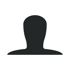 Human head shape vector icon. Person profile silhouette sign. Anonymous face user symbol. Avatar portrait logo. Clip-art illustration.