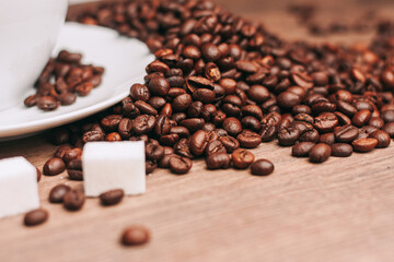a cup of coffee espresso invigorating drink view from above