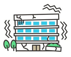 Obraz premium 様々な災害のアパート、マンションのベクターイラスト素材／アイコン／家／リフォーム