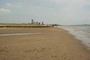 the empty beach of the north sea