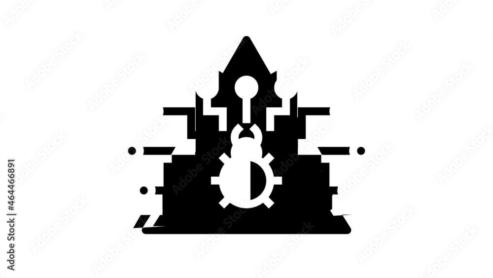 Poster defense data base animated glyph icon. defense data base sign. isolated on white background
