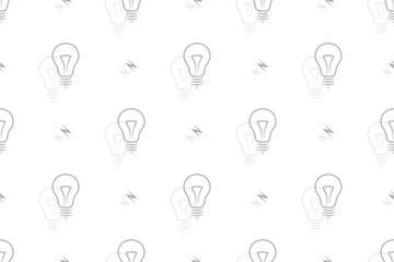 Naklejka premium Background on the theme of light bulbs and lighting.Seamless pattern From the silhouette of light bulbs.