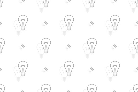Background on the theme of light bulbs and lighting.Seamless pattern From the silhouette of light bulbs. © Zuev Ali