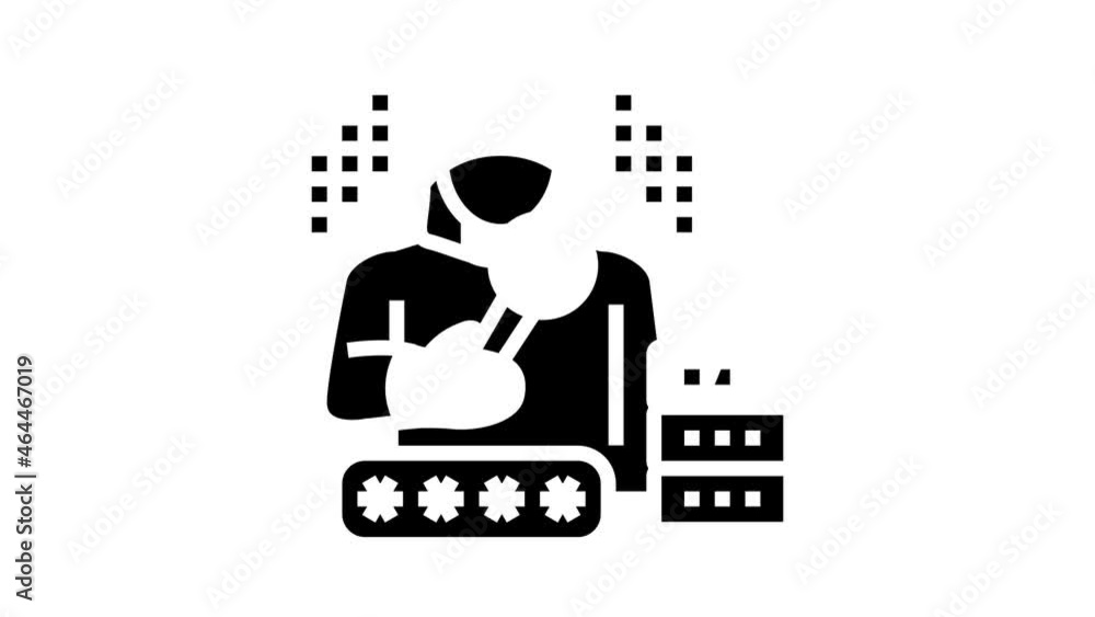 Poster hacker digital thief animated glyph icon. hacker digital thief sign. isolated on white background