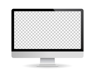 Computer screen vector mockup. monitor with blank white screen. vector illustration